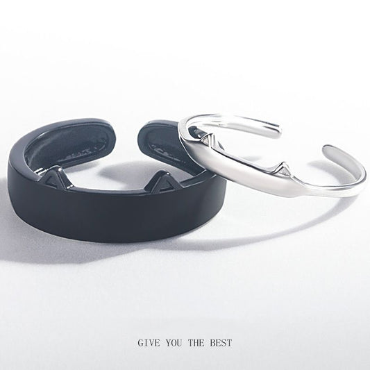 Black and White Cat Couple Rings