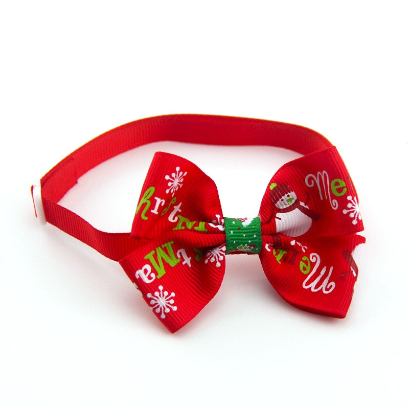 Christmas Pet Bow Collar - Holiday Bows for Cats and Dogs