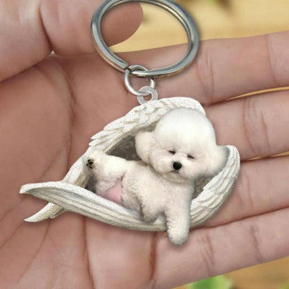 Dog Sleeping Angel Keychain (various dog breeds)